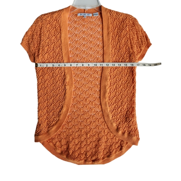 FREE with Purchase Eight Eight Eight Crochet Knit Open Cardigan | Coral | Size S - Picture 4 of 9
